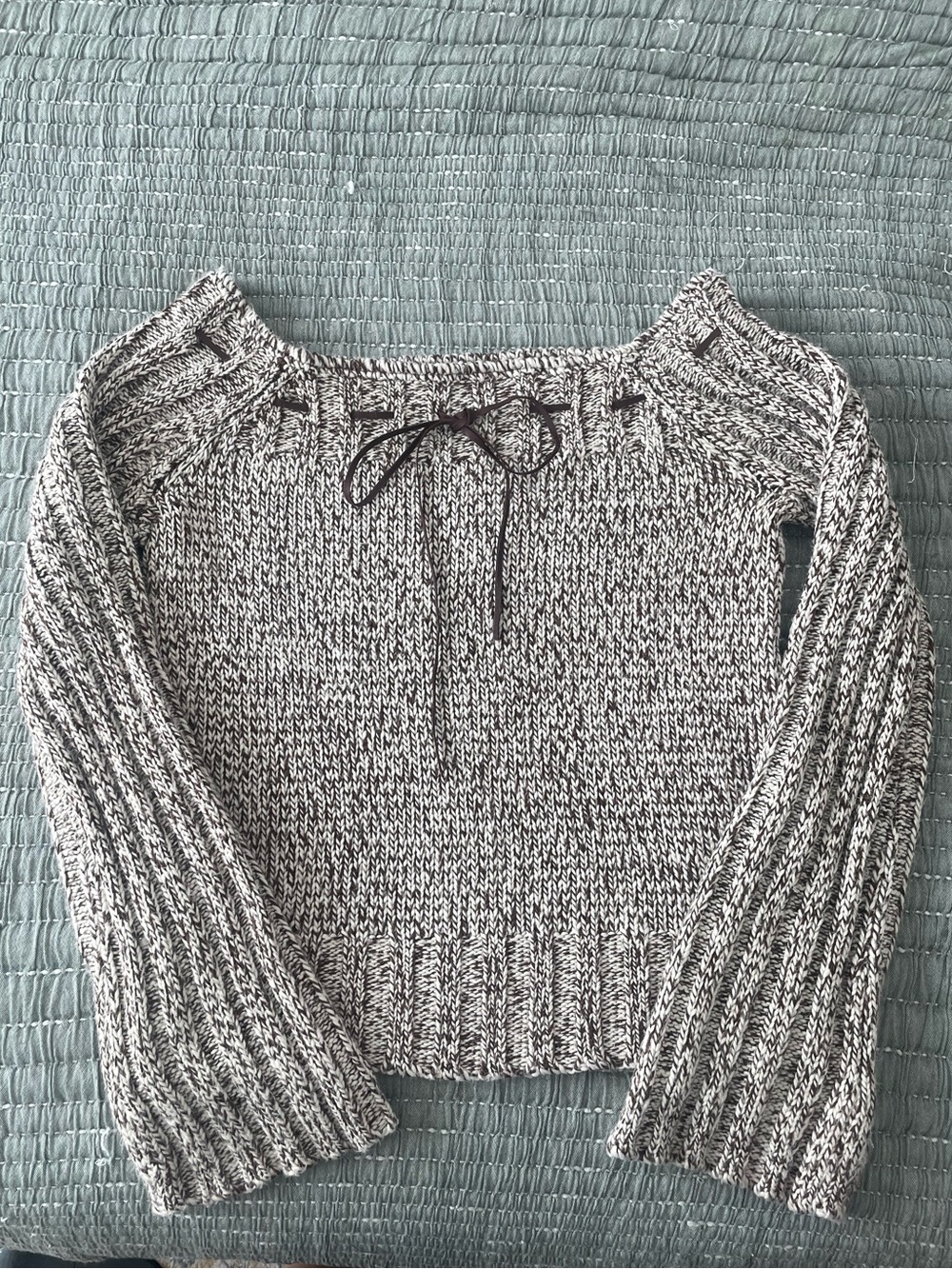 Vintage Newport News Brown Boat Neck Chunky Knit Sweater Size S Western Fall